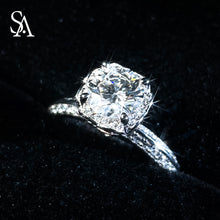 Load image into Gallery viewer, [SA1400]#009 Moissanite Ring----925 Sterling Silver Ring Oversized Moissanite