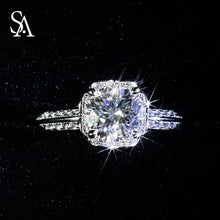 Load image into Gallery viewer, [SA1400]#009 Moissanite Ring----925 Sterling Silver Ring Oversized Moissanite