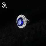 [SA2917]#005 Sapphire Ring----925 Silver Ring Oversized Sapphire